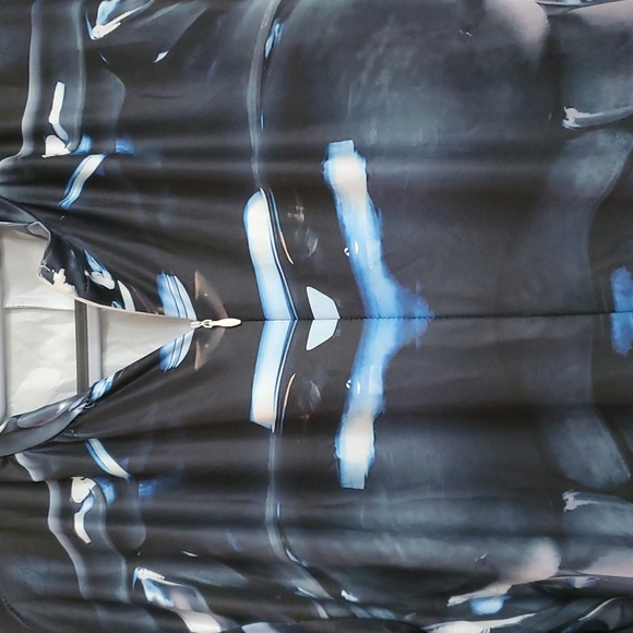 Skeleton Halloween Costume black white blue long sleeves M 30"inseam - Picture 3 of 8